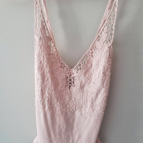 NWT Free People pink embroidered cotton blend thong bodysuit, S - Picture 8 of 8